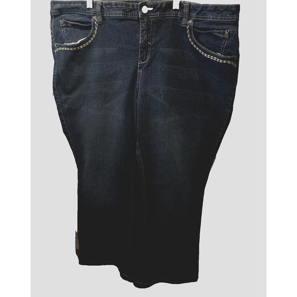 Women’s Cato Medium Blue Denim Stretch Straight Jeans Size 2X 24WP - Picture 1 of 6
